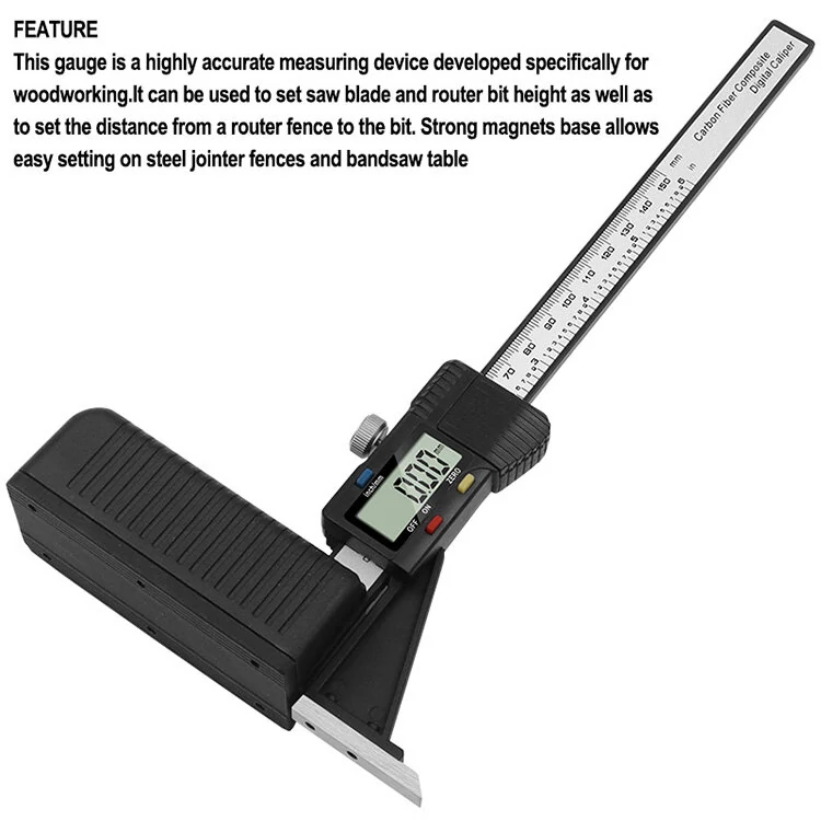 0-150mm Digital Height Gauge Electronic Digital Height Gauge Vernier Caliper Ruler Wood Table Marking Ruler — view 3