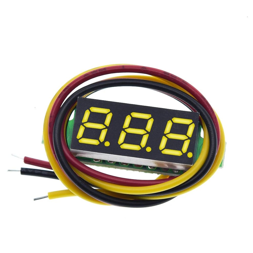0.28 inch 3-wire Digital DC Voltmeter Head Digital Display Adjustable Three-wire DC0-100V Battery Voltmeter — view 2