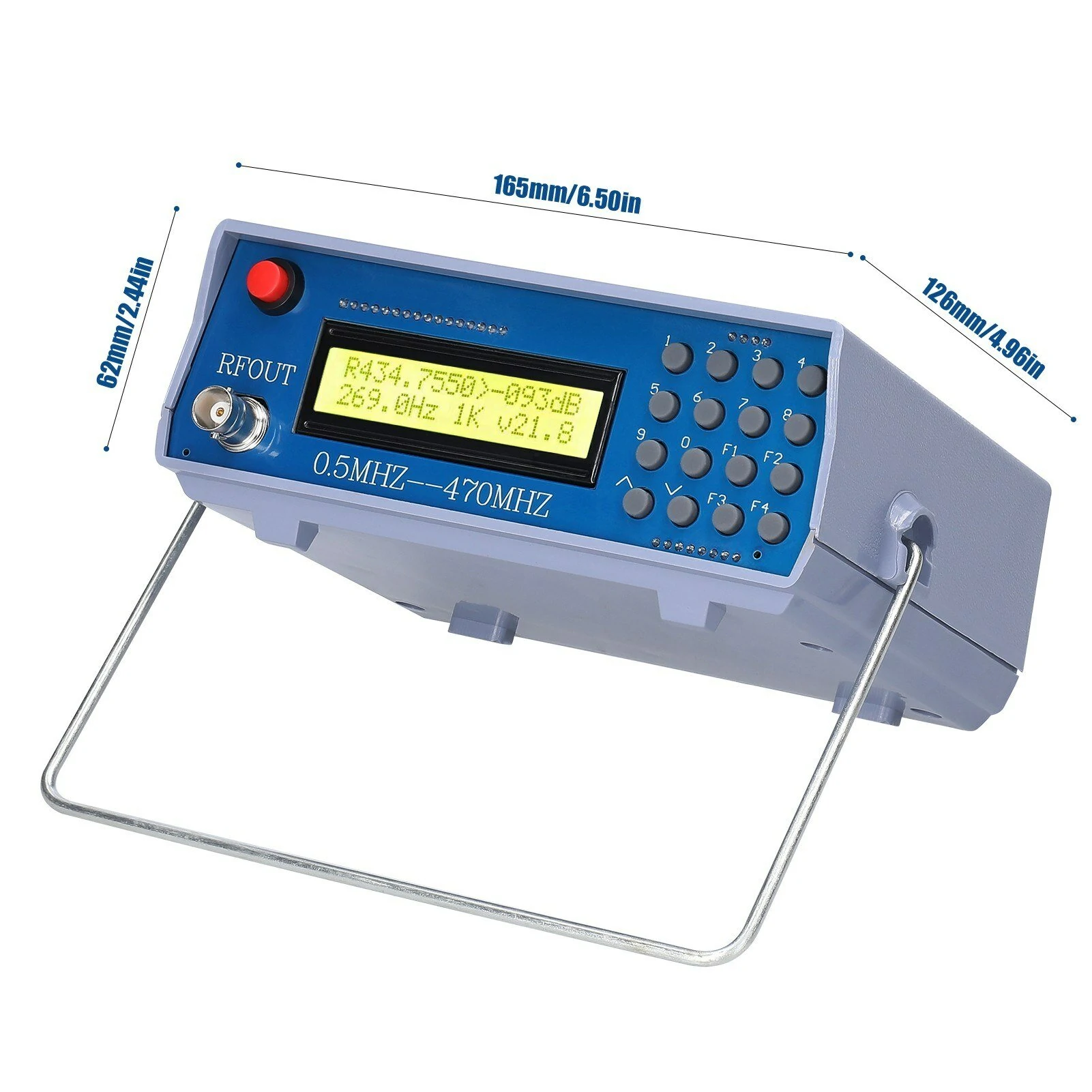0.5M-470M Radio Frequency Signal Source Generator Practical Debugging Instrument Tester for Frequency Modulation Interphone Built-in 800Hz Tone Modulator — view 9