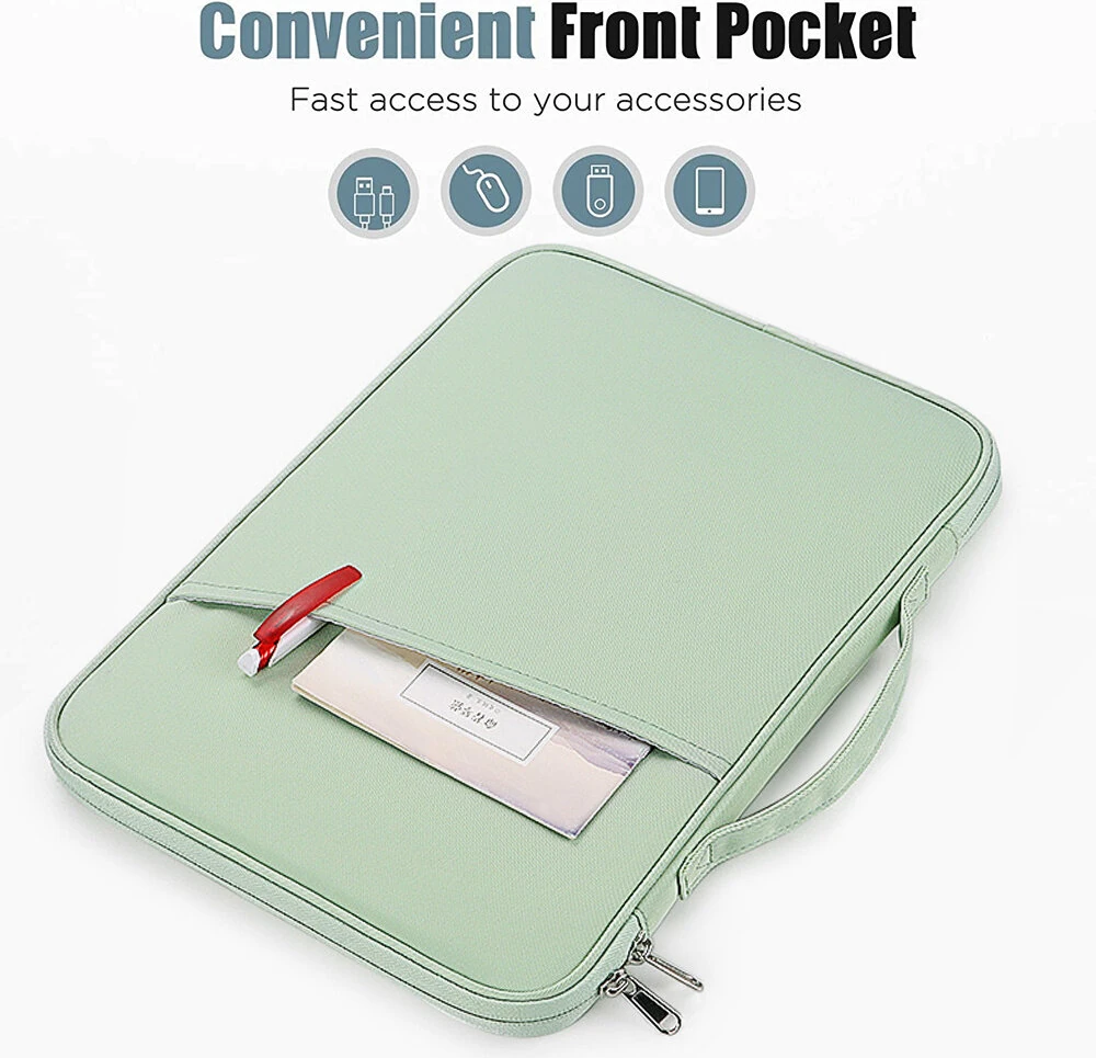 10.8''-13'' Laptop Storage Bag Portable Nylon Fabric Waterproof Dustproof Handbag Liner Bag Electronic Products Protective Carrying Case with Pocket — view 5