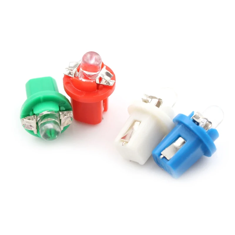 10-Pack T5-B8.5D Single Dome LED Car Light Indicator Light Width Light 5050SMD1 LED Instrument Light Instrument Panel Light High Brightness — view 5