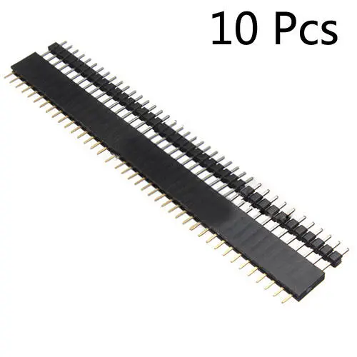 10 Pair 40 Pin Header 2.54mm Male Female SIL Socket Row Strip PCB Connector — view 2