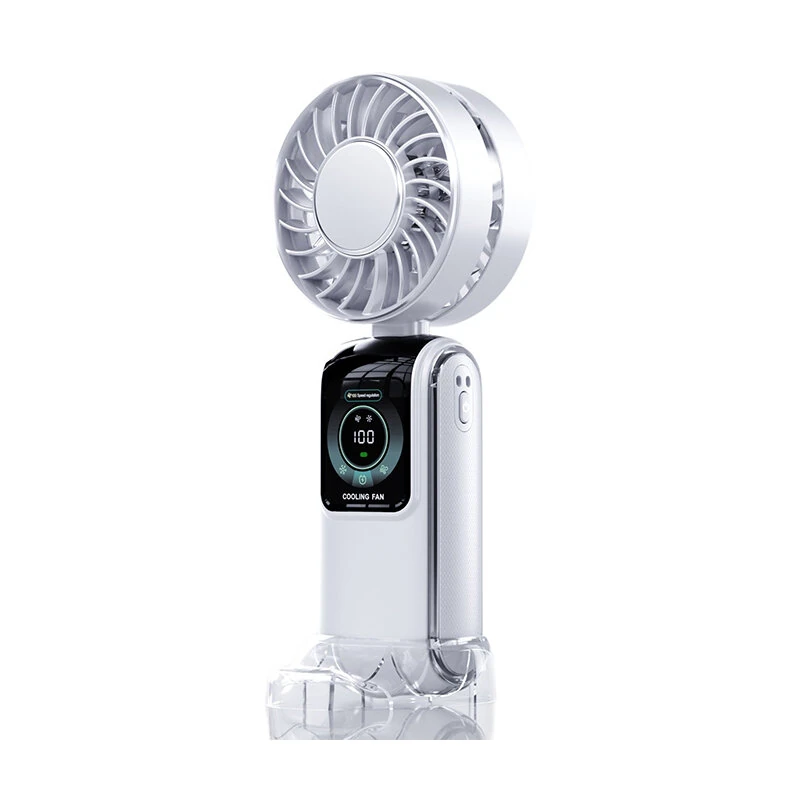 100 High Speed Handheld Fan with Smart LED Display Semiconductor Cooling Fan Portable Rechargeable Folding Small Fan — Pricio