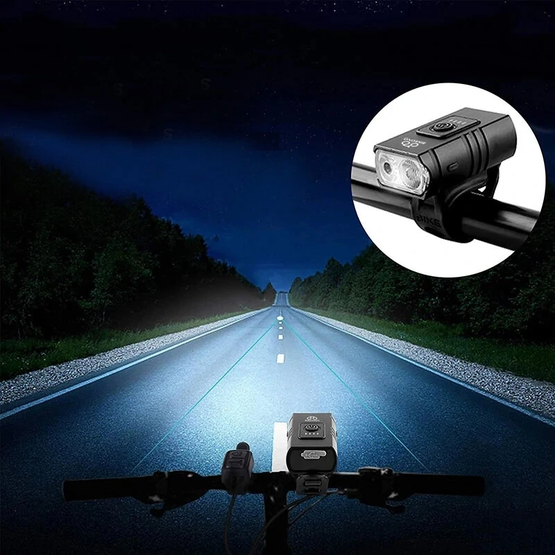 1000LM Bright Bicycle Light USB Rechargeable MTB Mountain Bicycle Front Light Bike Headlight Flashlight Cycling Scooter Lamp — view 7