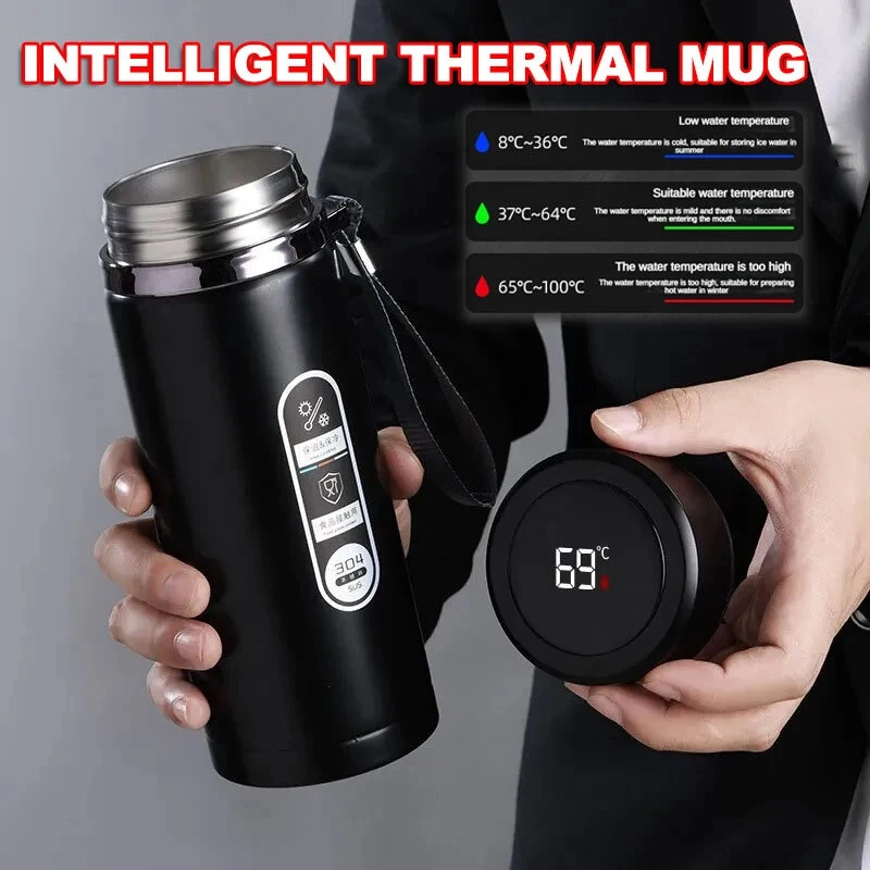 1000ML Smart LED Temperature Display Thermos Bottle Stainless Steel Portable Insulated Cup SUS304 Tea Water Bottle Vacuum Flask Cups — view 5