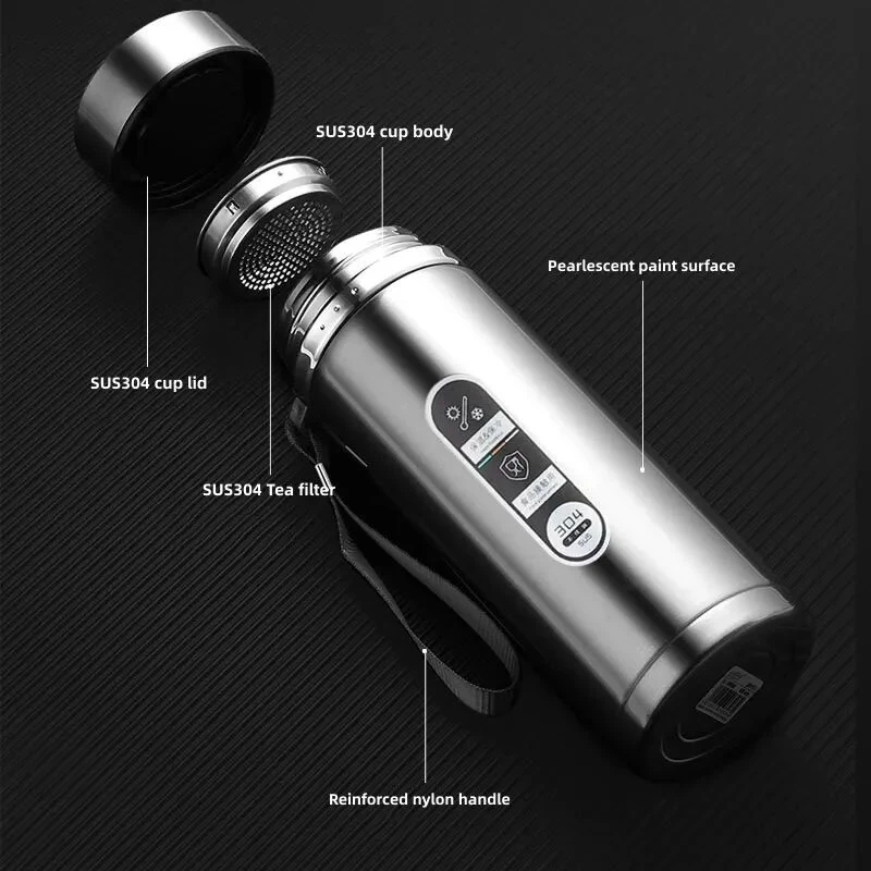 1000ML Smart LED Temperature Display Thermos Bottle Stainless Steel Portable Insulated Cup SUS304 Tea Water Bottle Vacuum Flask Cups — view 7