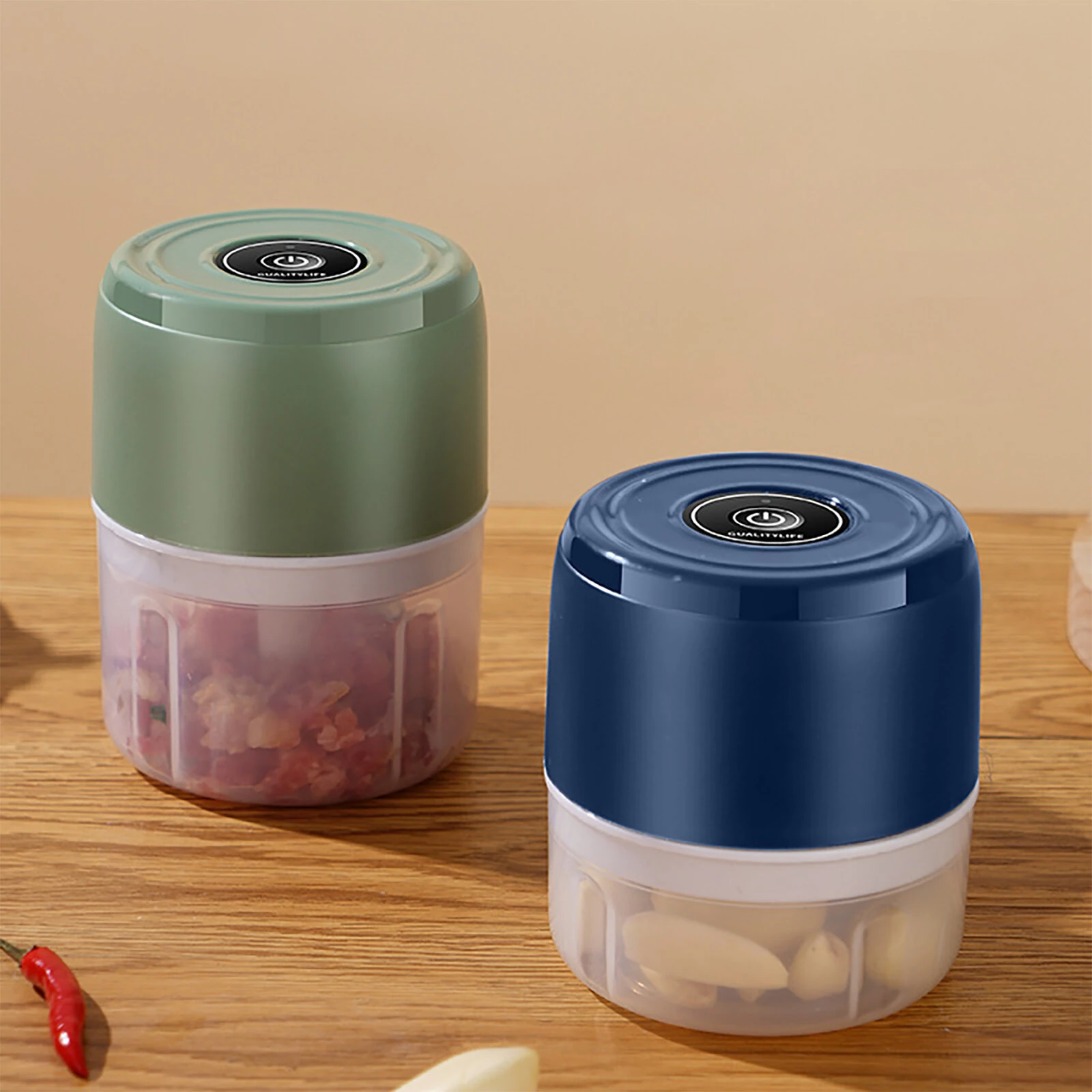 100ML Multifunctional Garlic Grinder Mini Garlic Paste Machine Household Electric Garlic Pounder Garlic Press Baby Food Processor — view 2