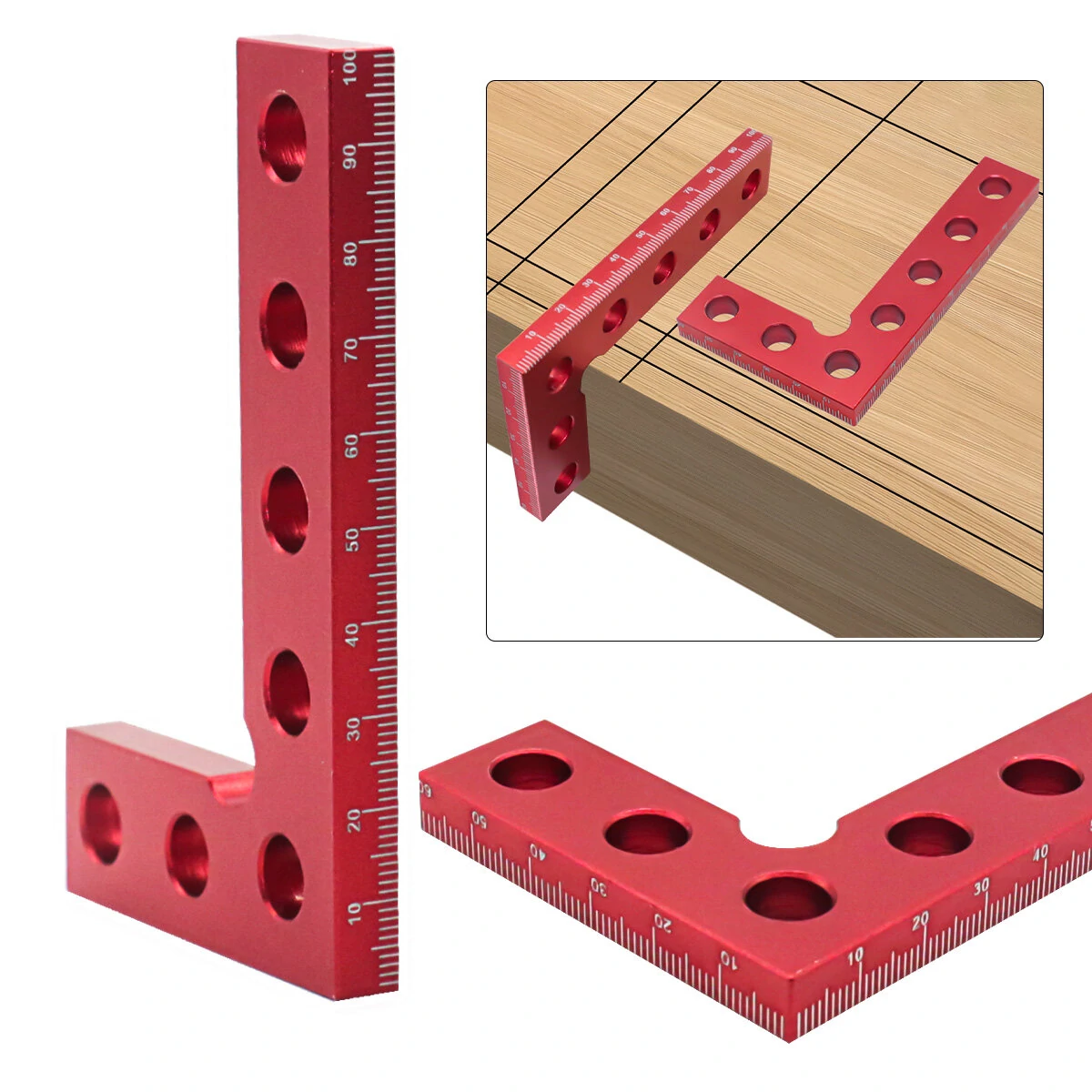 100mm 90 Degree Carpenter Square L Square Right Angle Ruler Aluminum Pocket Ruler Woodworking Measuring Tool — view 2