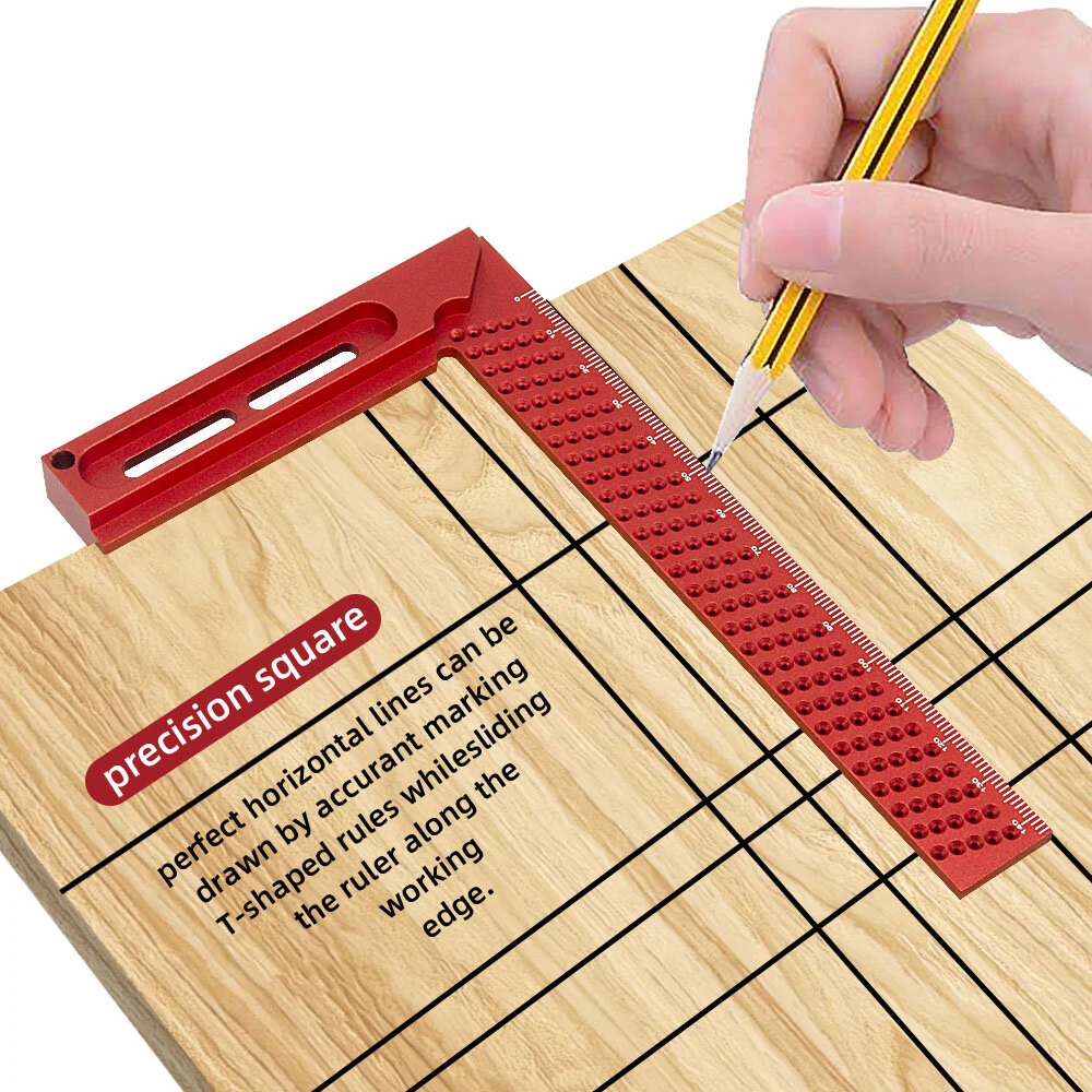 100mm 90 Degree Carpenter Square L Square Right Angle Ruler Aluminum Pocket Ruler Woodworking Measuring Tool — view 4