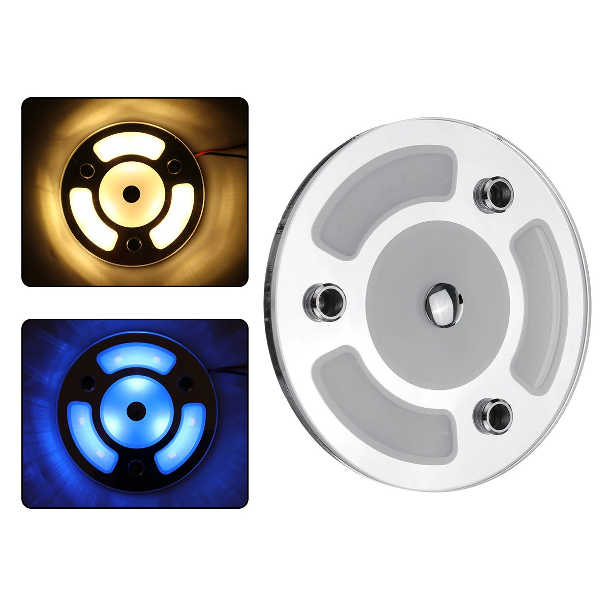100mm Dimmable LED Reading Light Touch Dimmer Switch Blue+Warm White Day Night Car Roof Lamp for Caravan 10-30V — view 3