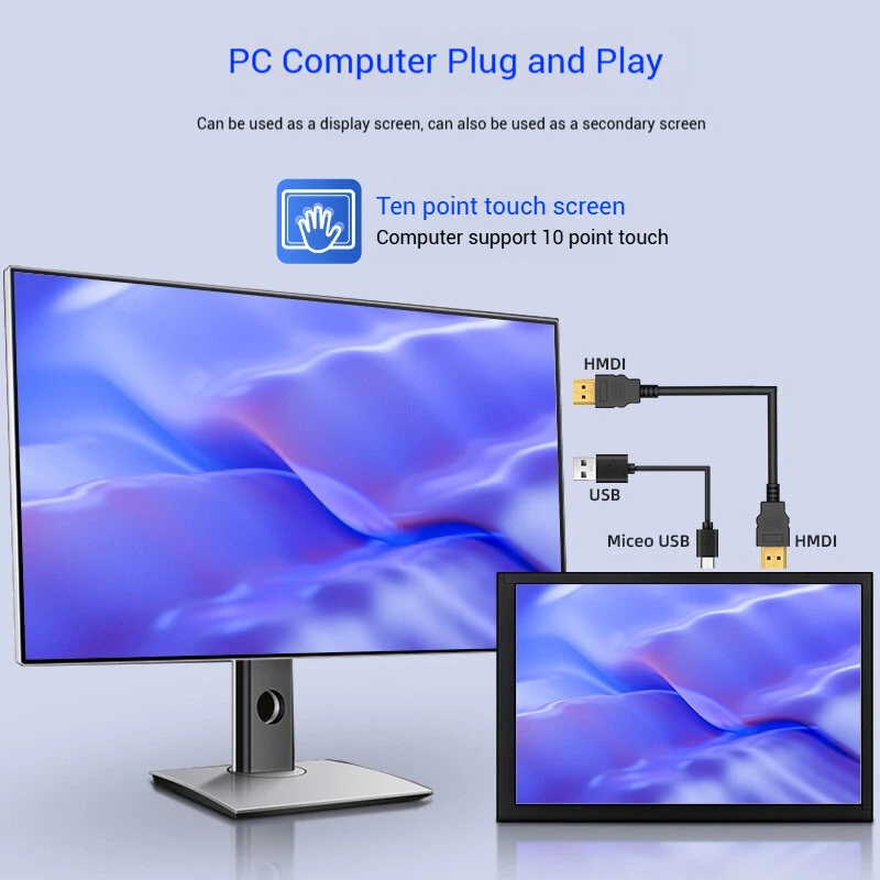 10.1 Inch Touchscreen Display for Raspberry Pi IPS Capacitive HD Multimedia Interface 1024x600 1280x800 High Resolution Dual Speakers Backlight Adjustable — view 7