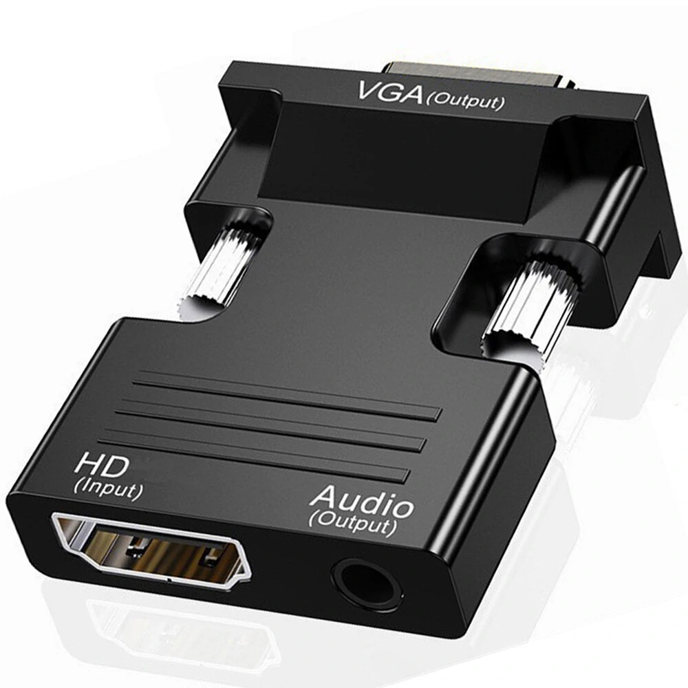 1080P Male to Female HDMI to VGA Adapter Audio Cable Converter for Laptop TV Box Projector Laptop — view 2