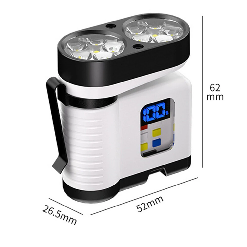 10*LED Strong Light Portable Keychain Flashlight Multi-Functional Magnetic Mini Clip Light USB Rechargeable Digital Display Waterproof Outdoor Red & Blue Warning Work Lamp Signal Camping EDC Tools — view 11