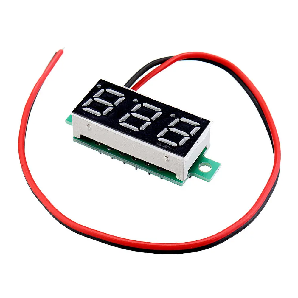 10pcs 0.28 Inch Two-wire 2.5-30V Digital Red Display DC Voltmeter Adjustable Voltage Meter — view 3