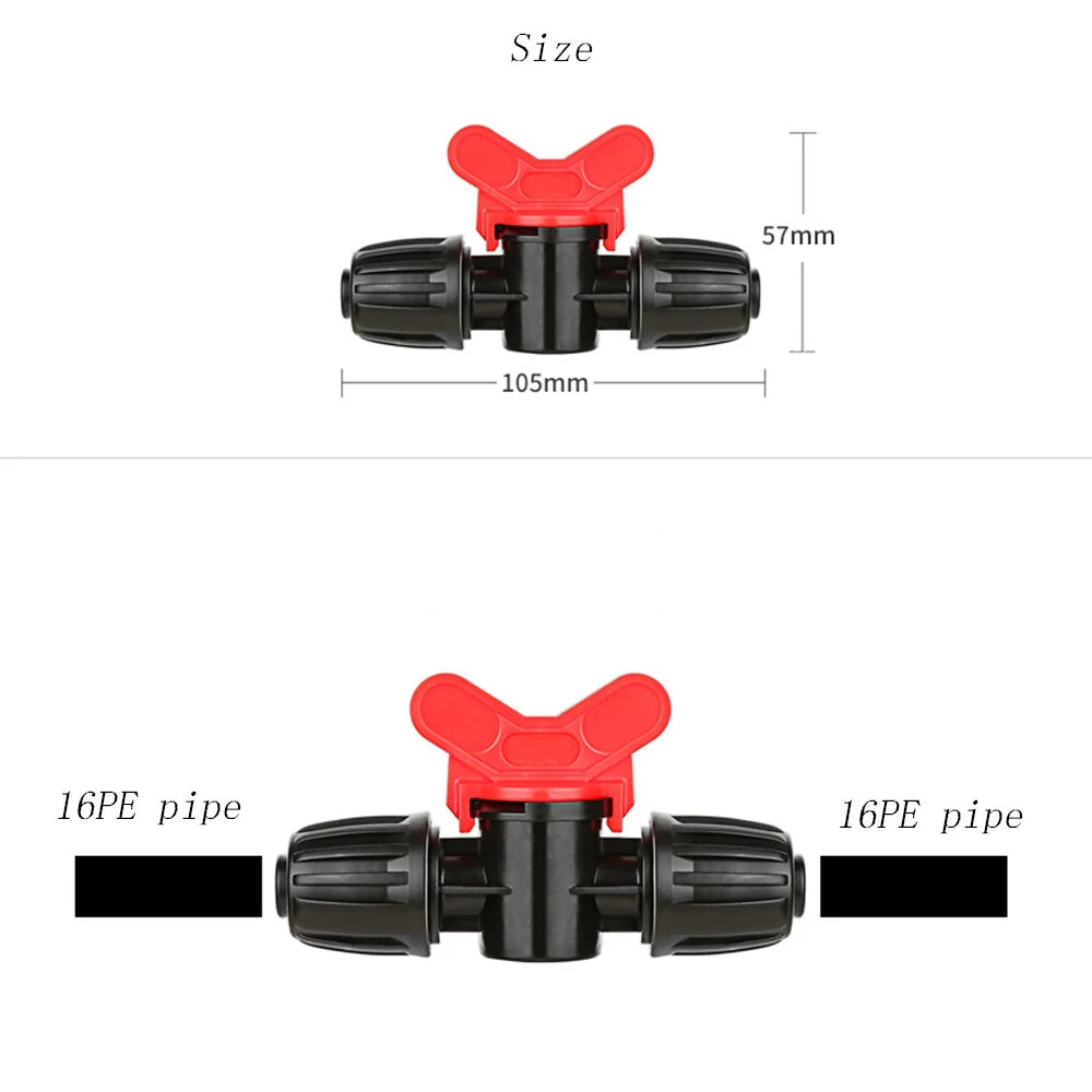 10pcs 16PE Pipe Valve for Garden Water Irrigation Lawn Flowering — view 3