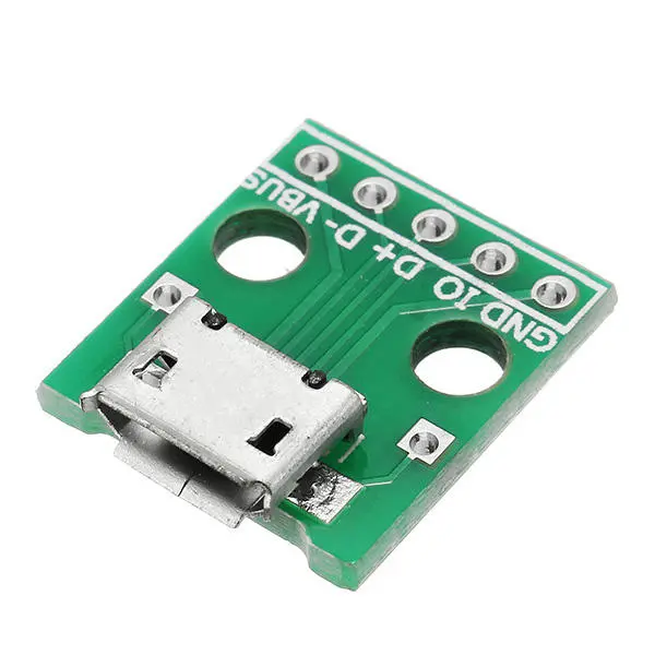 10pcs Micro USB To Dip Female Socket B Type Microphone 5P Patch To Dip 2.54mm Pin With Soldering Adapter Board — view 3