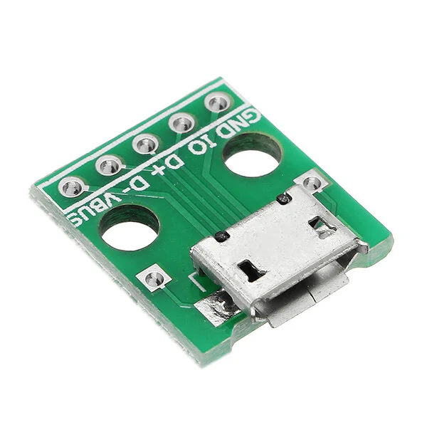 10pcs Micro USB To Dip Female Socket B Type Microphone 5P Patch To Dip 2.54mm Pin With Soldering Adapter Board — view 4