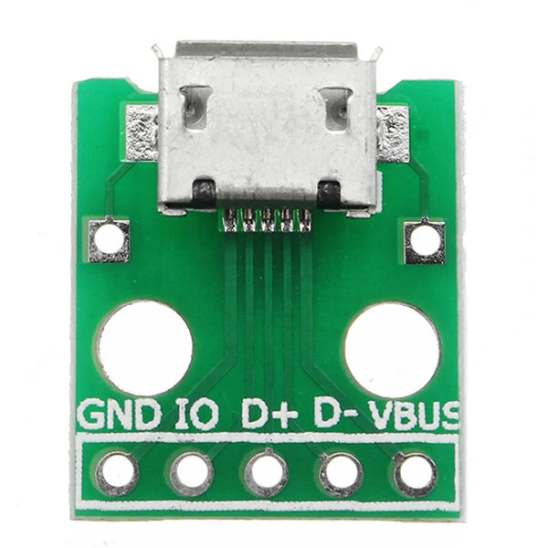 10pcs Micro USB To Dip Female Socket B Type Microphone 5P Patch To Dip 2.54mm Pin With Soldering Adapter Board — view 6