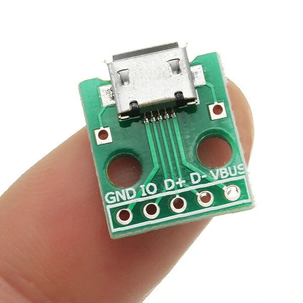 10pcs Micro USB To Dip Female Socket B Type Microphone 5P Patch To Dip 2.54mm Pin With Soldering Adapter Board — view 8