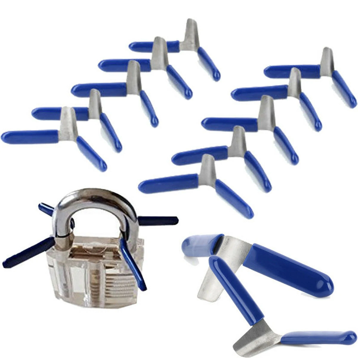 10Pcs Padlock Shim Picks Set Lock Pick Lockpicking Opener Accessories Tool Easy — view 2
