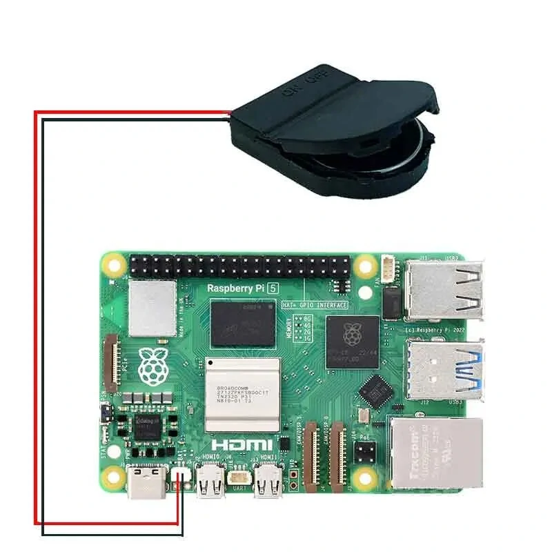 10Pcs Raspberry Pi 5 RTC Battery Box with Switch Button Battery Base Rechargeable Wiring Power Supply — view 2
