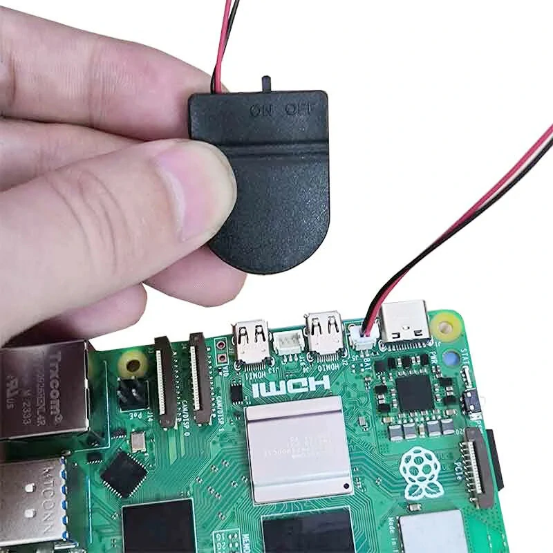 10Pcs Raspberry Pi 5 RTC Battery Box with Switch Button Battery Base Rechargeable Wiring Power Supply — view 6