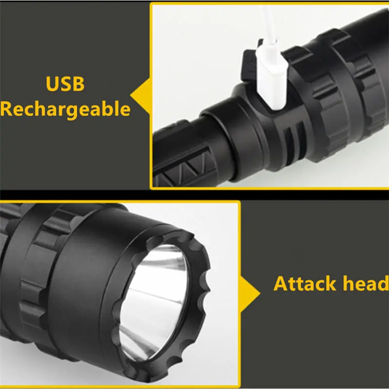 10pcs XANES 1102 L2 5Modes 1600 Lumens USB Rechargeable Camping Hunting LED Flashlight 18650 — view 6