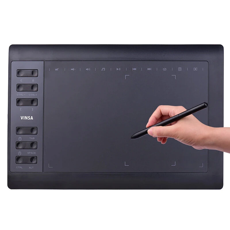 10x6 Inch Professional Graphics Drawing Tablet 12 Express Keys with for Mac Windows for Painting Designing Online Course — view 2