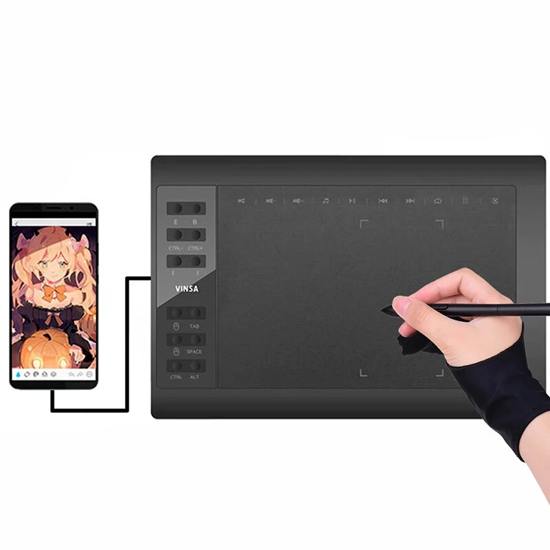 10x6 Inch Professional Graphics Drawing Tablet 12 Express Keys with for Mac Windows for Painting Designing Online Course — view 4