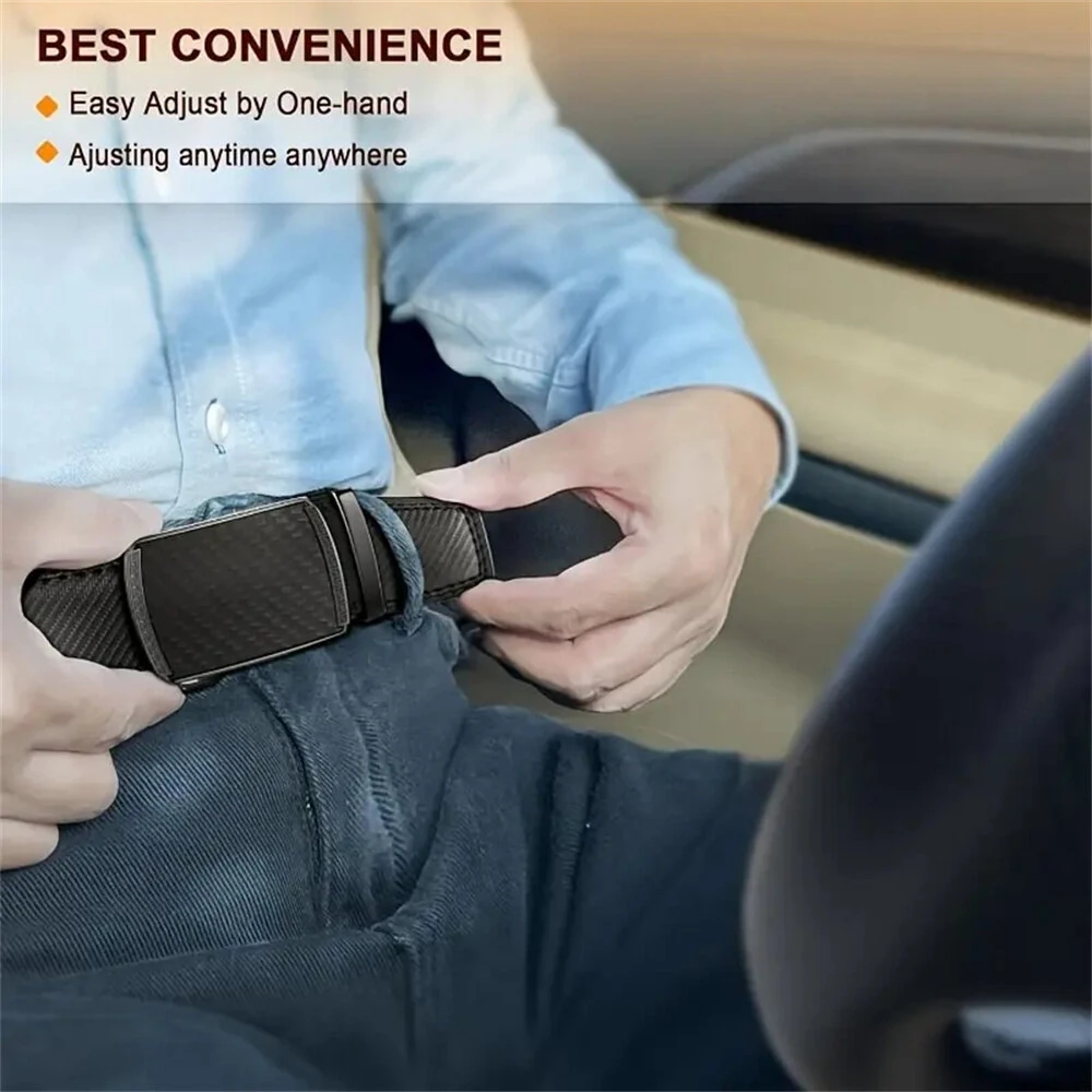110-130cm Men's Automatic Buckle Leather Belt Easy to Wear for Casual Business Style High Quality Fashion Girdle Belts Sturdy Construction — view 3