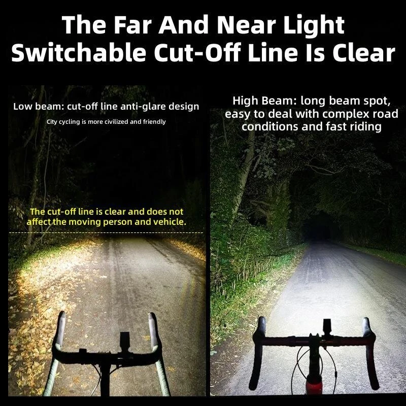1100LM Multifunctional Wireless Remote Control Bicycle Headlight High-brightness USB-rechargeable Bike Front Light — view 4