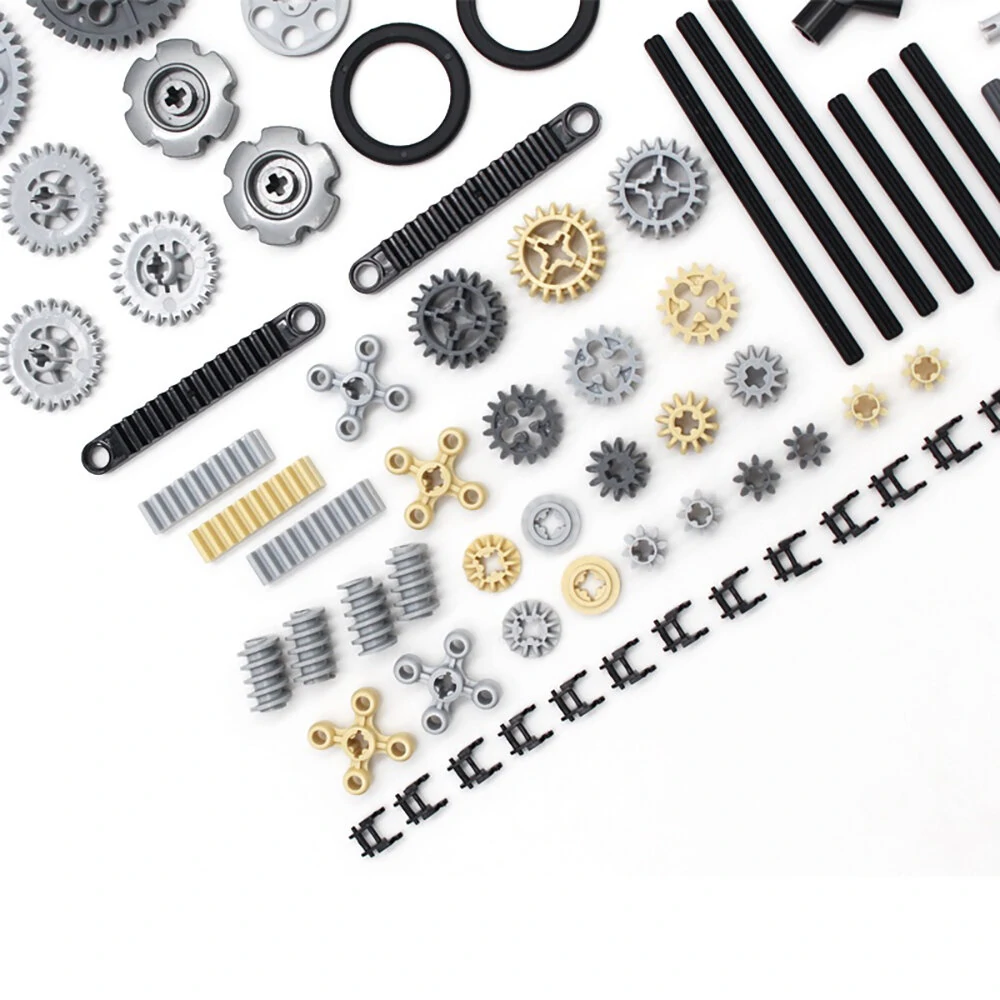 116pcs Technic Tech Accessories Set 9686 Gear Axle Pin Small Track Mixed Parts Bricks Building Blocks Puzzle Toys — view 3