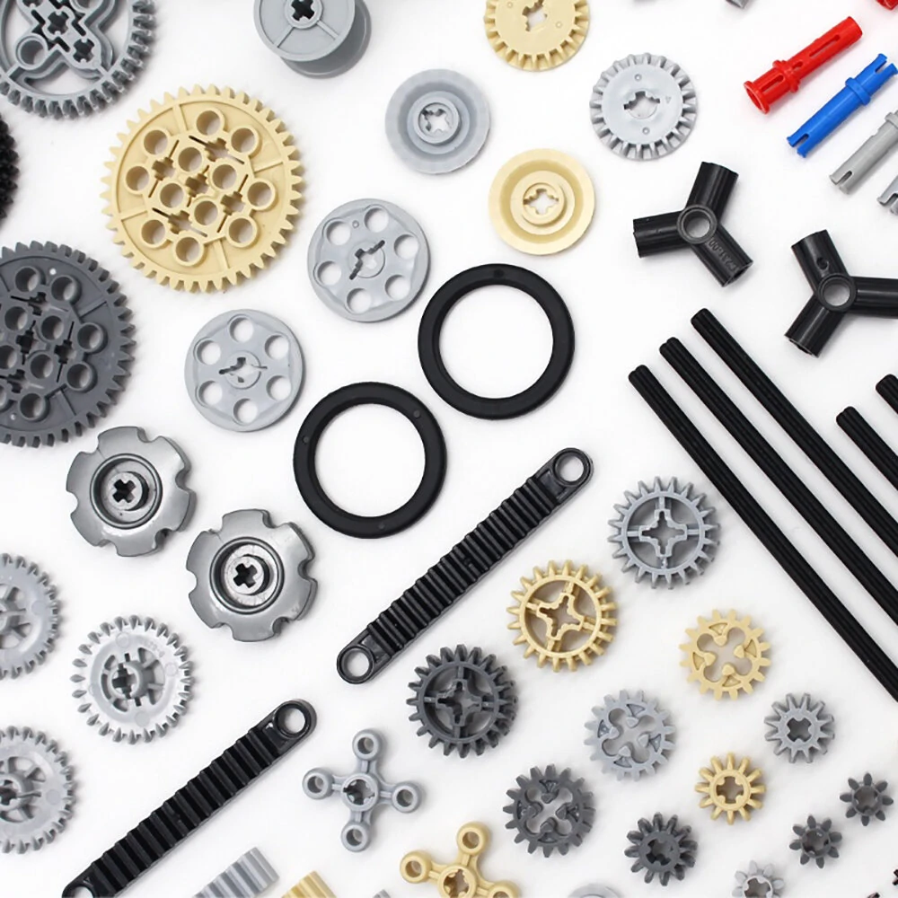 116pcs Technic Tech Accessories Set 9686 Gear Axle Pin Small Track Mixed Parts Bricks Building Blocks Puzzle Toys — view 4