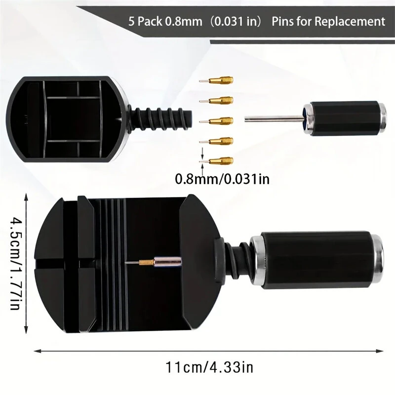 11pcs Watch Link Removal Tool Kit Watch Band Tool Chain Pin Remover Repair Tool Kit for Watch Band Adjustment Watch, Watch Bracelet Sizing And Watch Repair — view 2