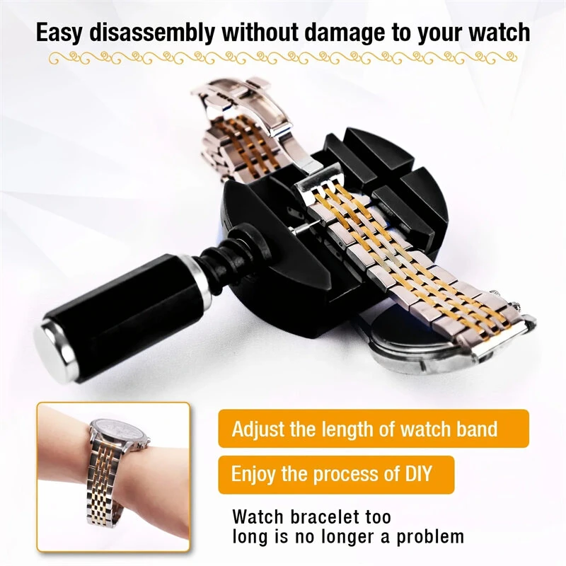 11pcs Watch Link Removal Tool Kit Watch Band Tool Chain Pin Remover Repair Tool Kit for Watch Band Adjustment Watch, Watch Bracelet Sizing And Watch Repair — view 4
