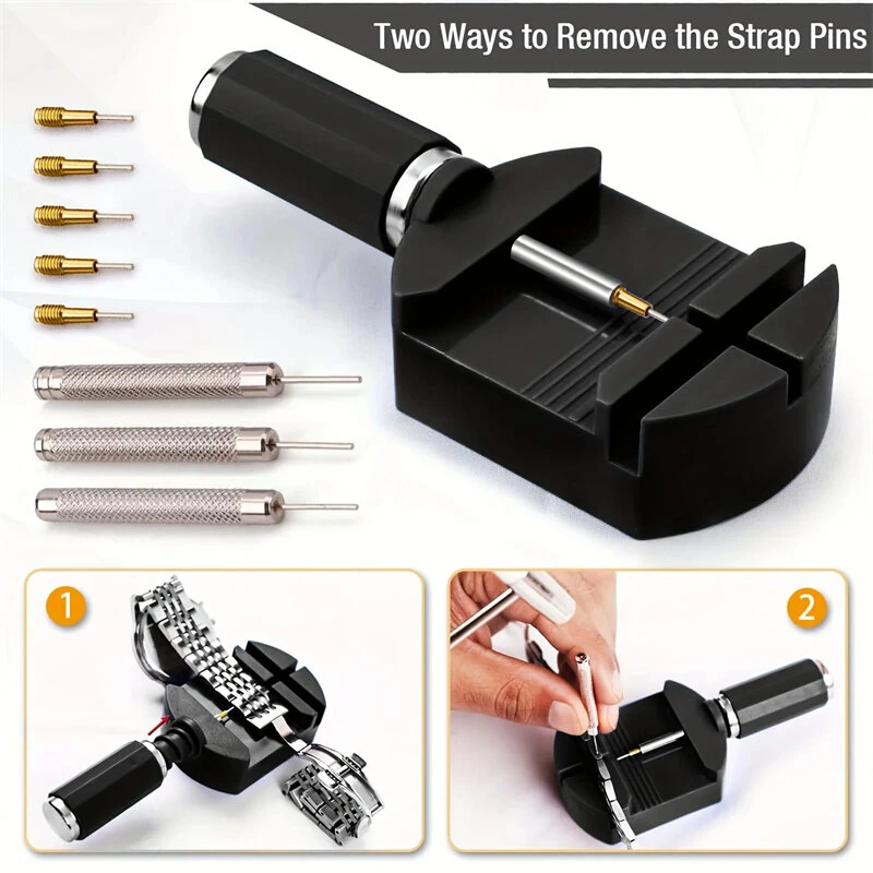 11pcs Watch Link Removal Tool Kit Watch Band Tool Chain Pin Remover Repair Tool Kit for Watch Band Adjustment Watch, Watch Bracelet Sizing And Watch Repair — view 6