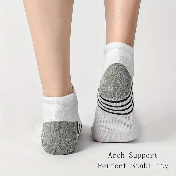 12 Pairs Men's Stripe Ankle Socks Casual Breathable Mesh Soft Comfortable Low Cut Elastic Fitness Sports Short Sock — view 7