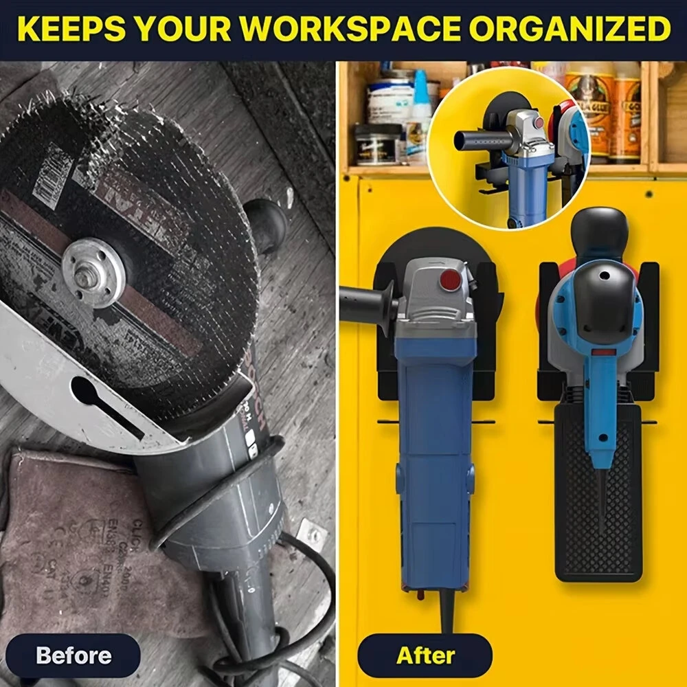 1/2 PCS Angle Grinder Holder Angle Grinder Stand Tool Wall mount Bracket for 5inch Grinder Angle Grinder Storage Rack — view 3