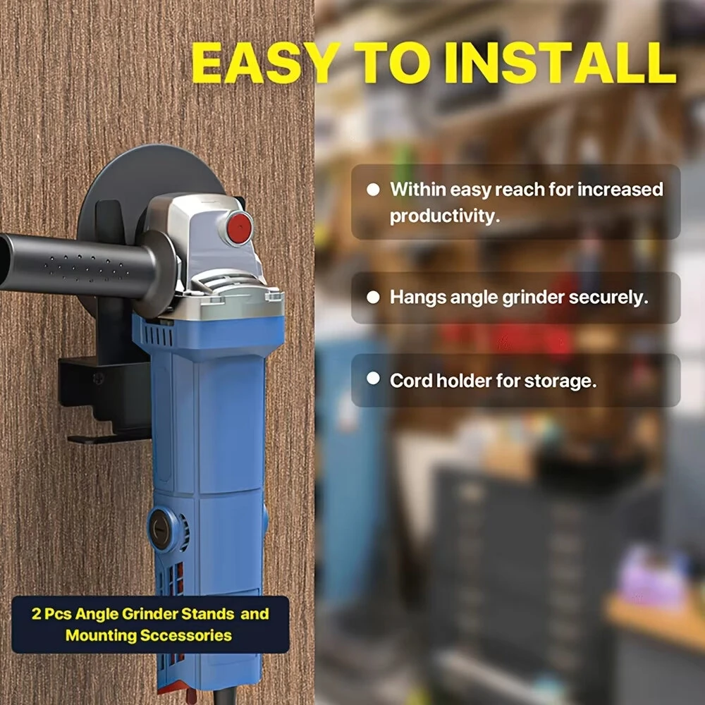 1/2 PCS Angle Grinder Holder Angle Grinder Stand Tool Wall mount Bracket for 5inch Grinder Angle Grinder Storage Rack — view 6