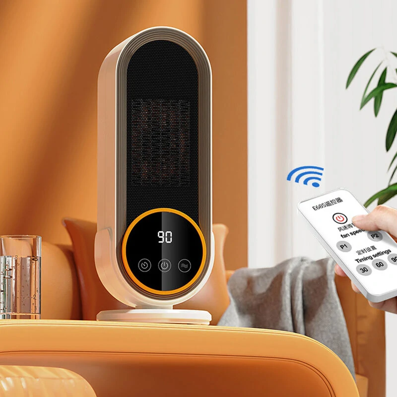 1200W Remote Control Electric Heater Portable with LED Disaplay Desktop Fan Heater Ceramic Heating Warm Air Blower Home Office Warmer Machine for Winter — Pricio