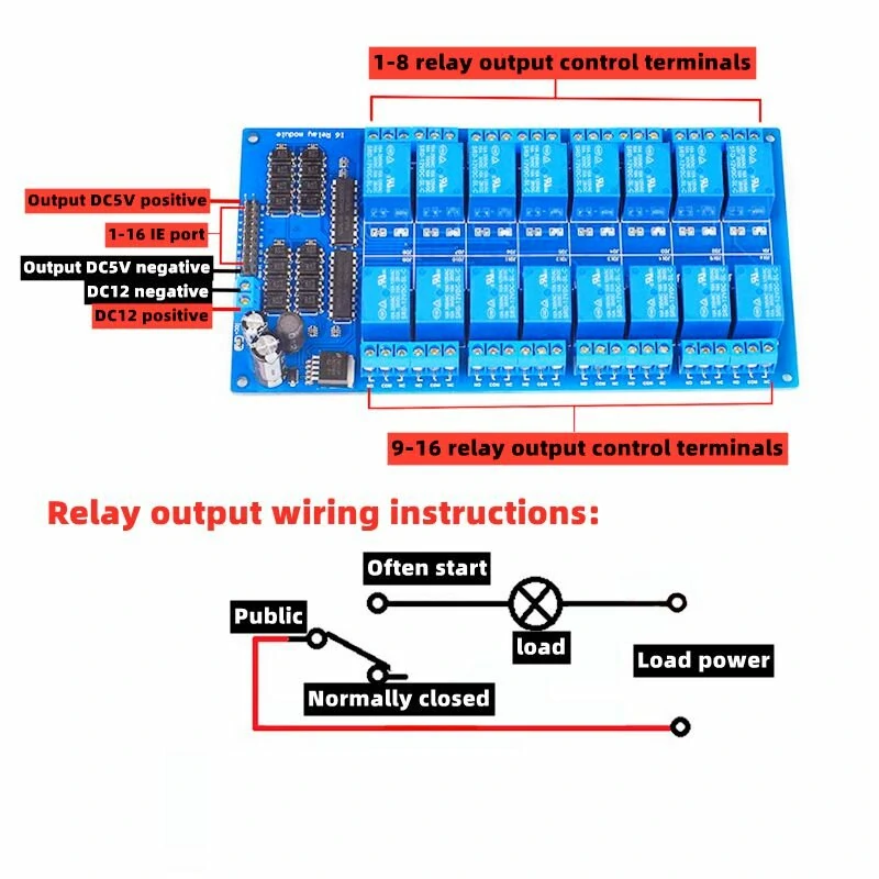 1/2/4/6/8/16 Relay Module 8 Channel with Optocoupler Relay Output 1 2 4 6 Relay Module 8 Channels Low Level Trigger 5/12/24V — view 10