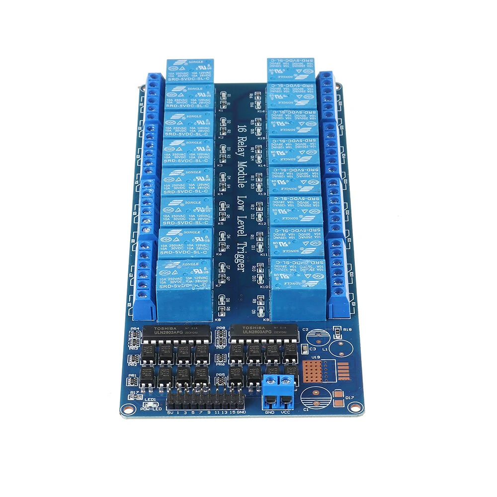 1/2/4/6/8/16 Relay Module 8 Channel with Optocoupler Relay Output 1 2 4 6 Relay Module 8 Channels Low Level Trigger 5/12/24V — view 3