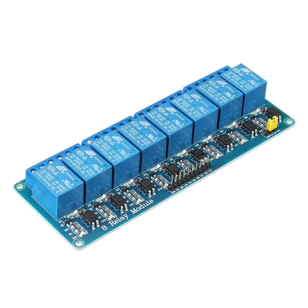 1/2/4/6/8/16 Relay Module 8 Channel with Optocoupler Relay Output 1 2 4 6 Relay Module 8 Channels Low Level Trigger 5/12/24V — view 4