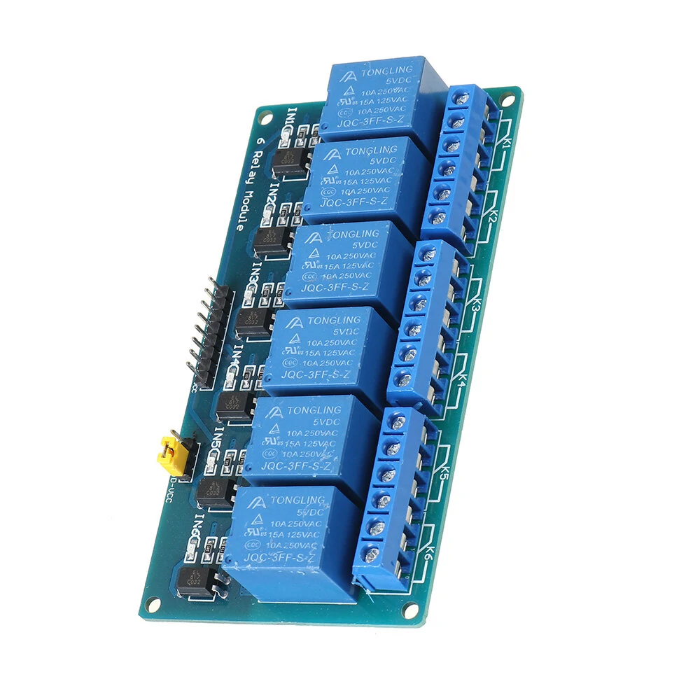 1/2/4/6/8/16 Relay Module 8 Channel with Optocoupler Relay Output 1 2 4 6 Relay Module 8 Channels Low Level Trigger 5/12/24V — view 5