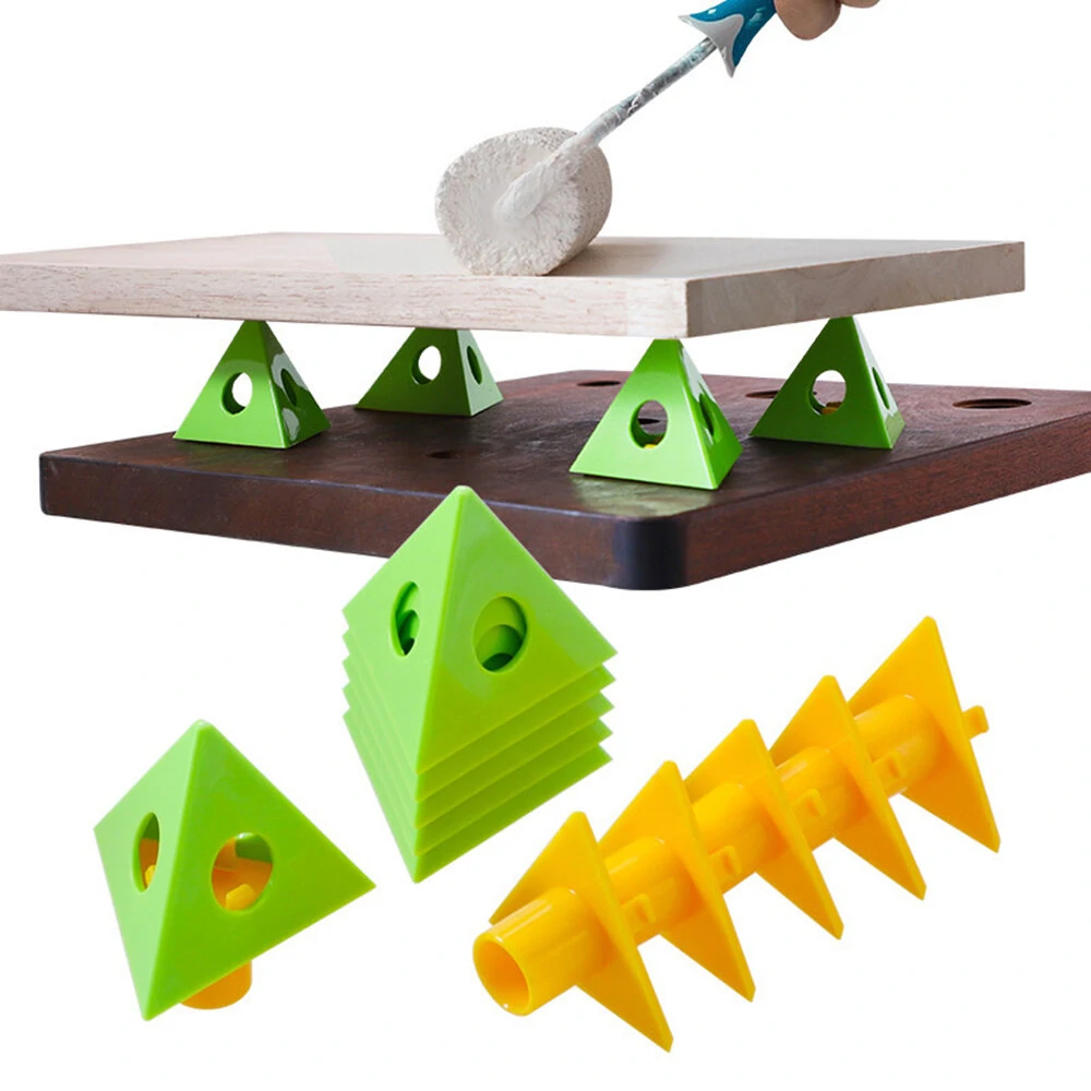 12PCS 6-Set PVC Triangle Paint Brackets for Woodworking Dual-Use Design Compact and Portable DIY Painting Essential Tool — view 2
