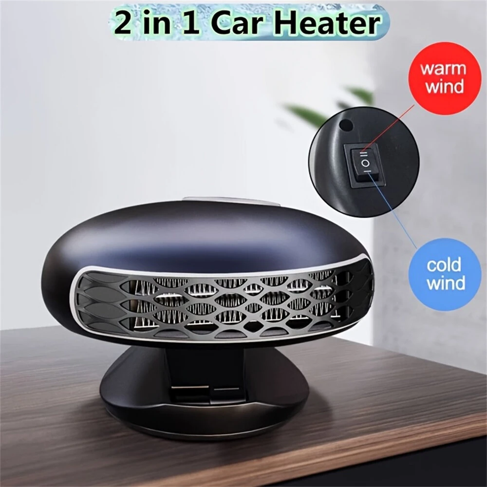 12V 150W Portable Car Heater Dual Function Quick Heating And Cooling 360° Adjustable Defrost Defogging Multifunctional Heaters — view 8