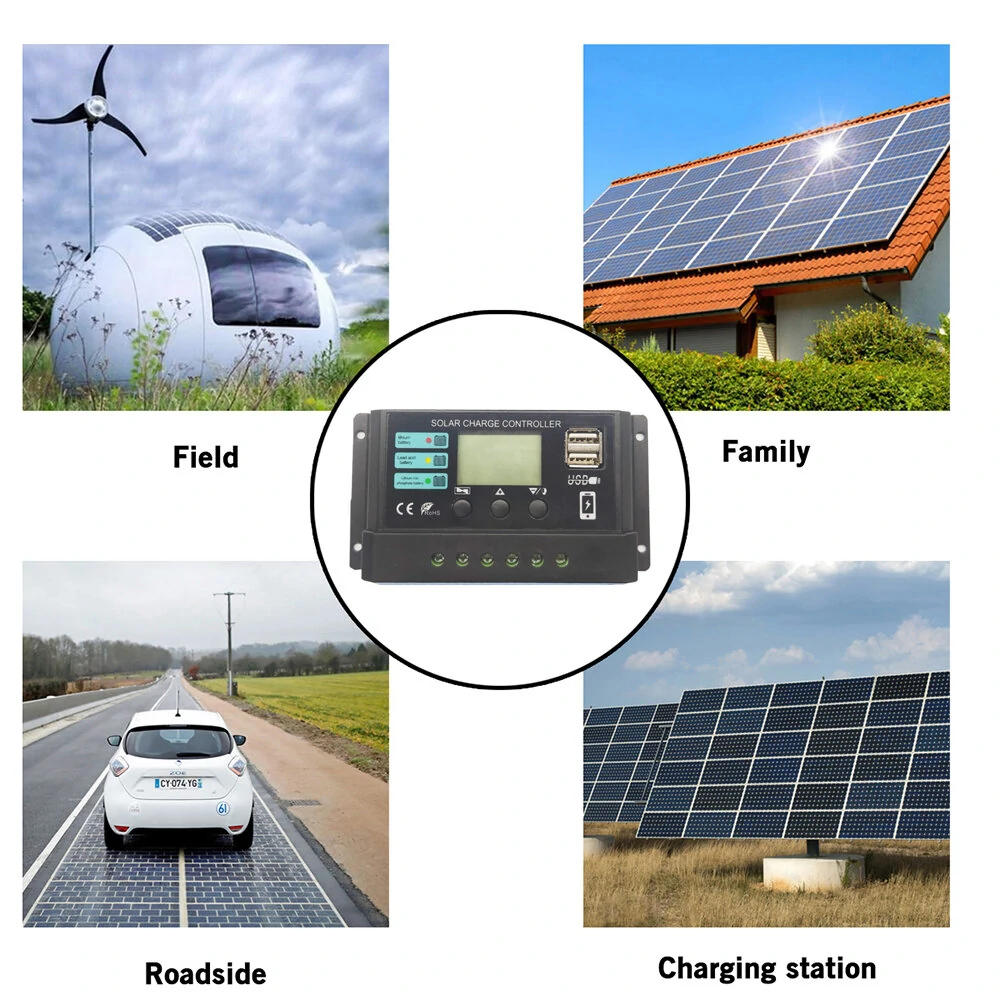 12V 24V 10A 20A 30A 40A 50A PWM Solar Charge Controller LCD Display — view 4