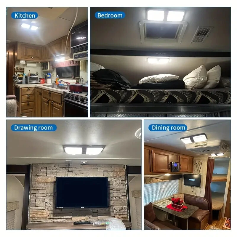 12V 7.5W LED RV Light Camping Light RV LED Light Interior Lamp Ceiling Dome Light with Switch for RV Camper Trailer Boat Car — view 4