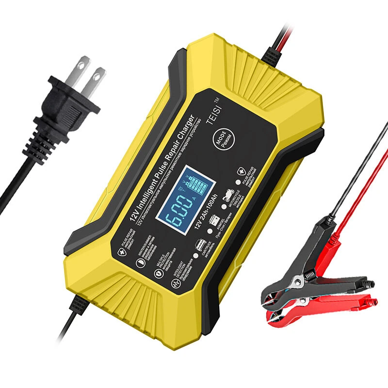 12v Car Battery Charger Full Automatic Stop Nine-Stage Intelligent Pulse Repair Lead-Acid Battery Charger — Pricio