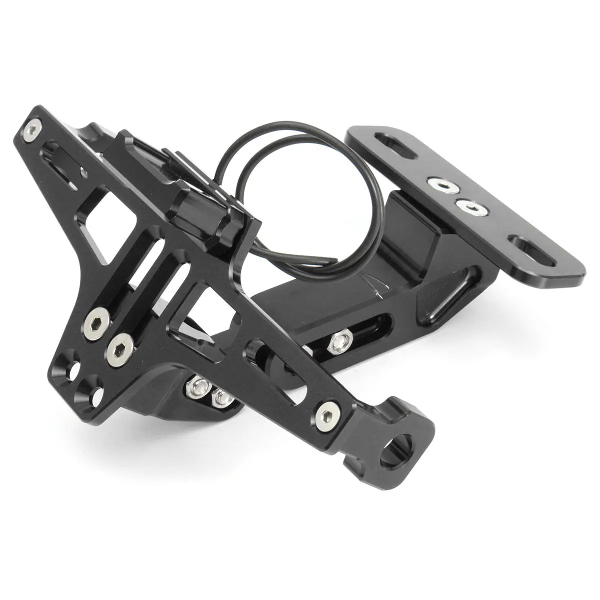 12V CNC Motorcycle Alloy License Number Plate Holder Bracket LED Lights Universal — Pricio